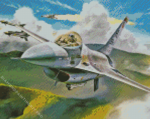 F 16 Aircraft Diamond Painting