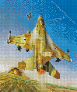 F 16 Fighting Falcon in War Diamond Painting