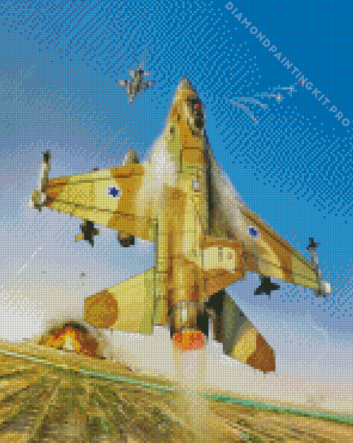 F 16 Fighting Falcon in War Diamond Painting