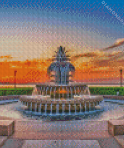 Fountain Pineapple Diamond Painting