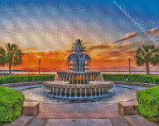 Fountain Pineapple Diamond Painting