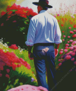 Gardener and Flowers Diamond Painting