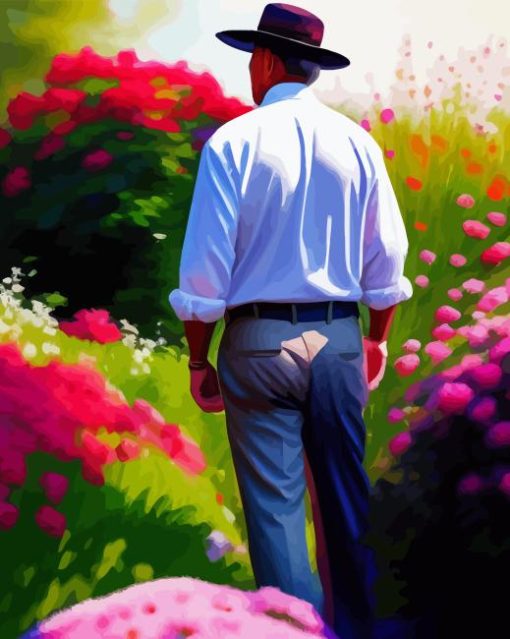 Gardener and Flowers Diamond Painting