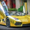 Golden Lamborghini Diamond Painting