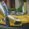 Golden Lamborghini Diamond Painting