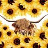 Highland Cow Sunflower Diamond Painting