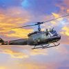 Huey Helicopter at Sunset Diamond Painting