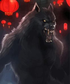 Black Werewolf Diamond Painting