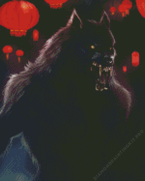 Black Werewolf Diamond Painting