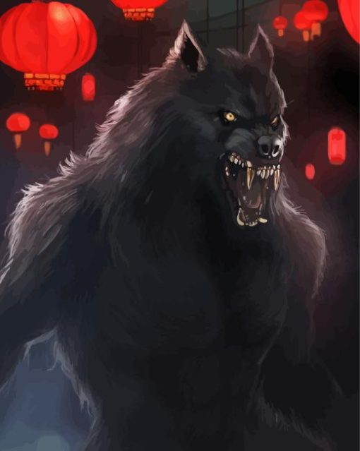 Black Werewolf Diamond Painting