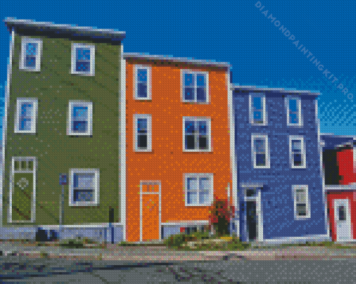 Colorful Jellybean Houses Diamond Painting