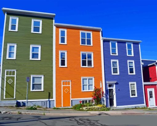 Colorful Jellybean Houses Diamond Painting