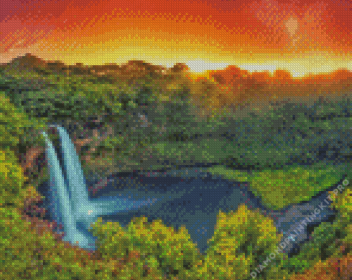 Kauai Island Nature at Sunset Diamond Painting