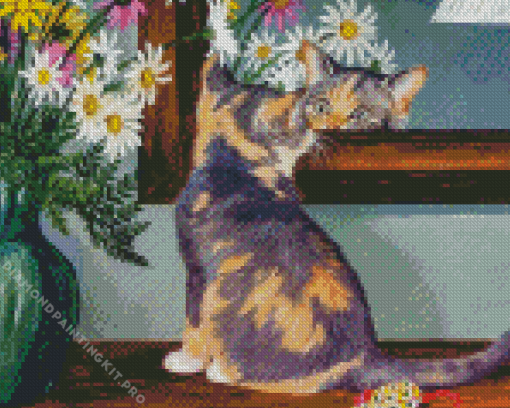 Kitten In The Mirror Diamond Painting