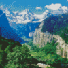 Lauterbrunen Swiss Alps Landscape Diamond Painting