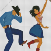 Line Dancing Couple Illustration Diamond Painting