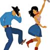 Line Dancing Couple Illustration Diamond Painting