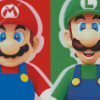 Mario and Luigi Diamond Painting