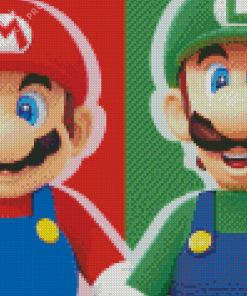 Mario and Luigi Diamond Painting