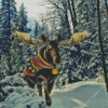 Moose in Winter Diamond Painting