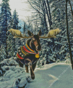 Moose in Winter Diamond Painting