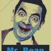 Mr Bean Illustration Poster Diamond Painting