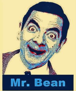 Mr Bean Illustration Poster Diamond Painting