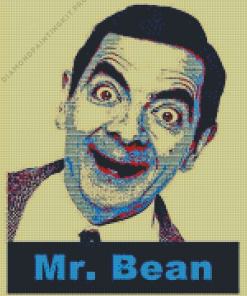 Mr Bean Illustration Poster Diamond Painting