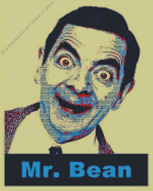 Mr Bean Illustration Poster Diamond Painting