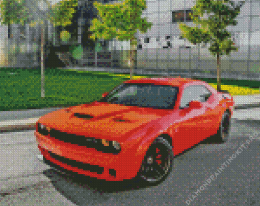 Orange Hellcat SRT Diamond Painting