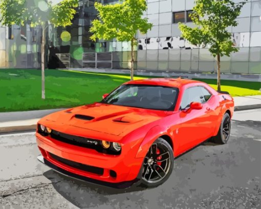 Orange Hellcat SRT Diamond Painting