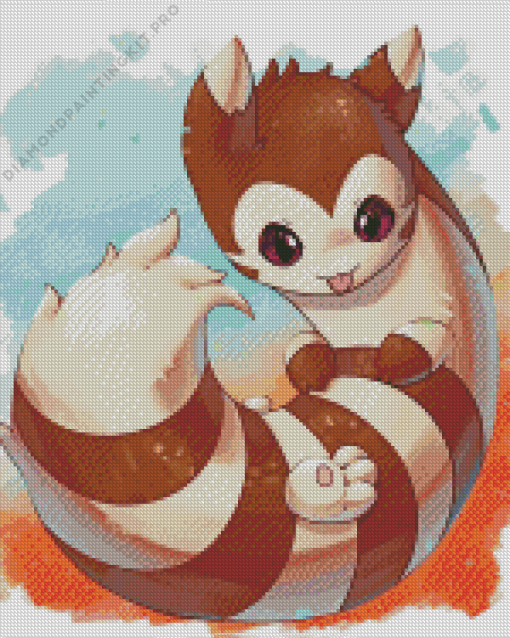 Pokemon Species Furret Art Diamond Painting