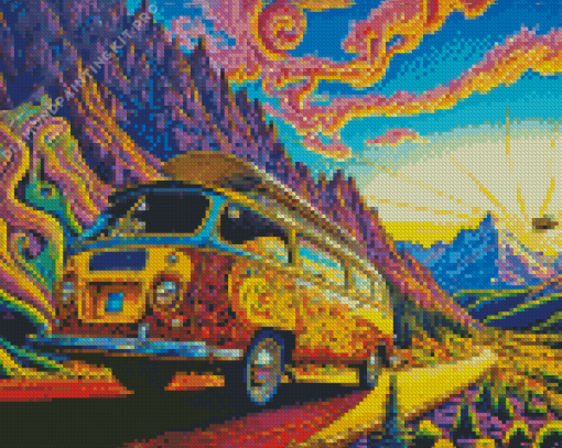 Psychedelic Vanlife Diamond Painting