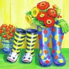 Rain Boots and Flowers Diamond Painting