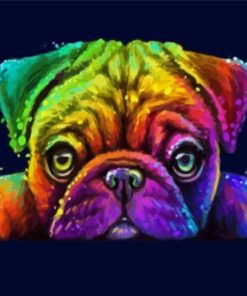 Rainbow Pug Art Diamond Painting