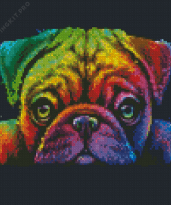 Rainbow Pug Art Diamond Painting