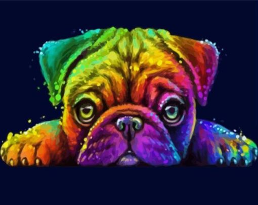 Rainbow Pug Art Diamond Painting