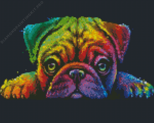 Rainbow Pug Art Diamond Painting