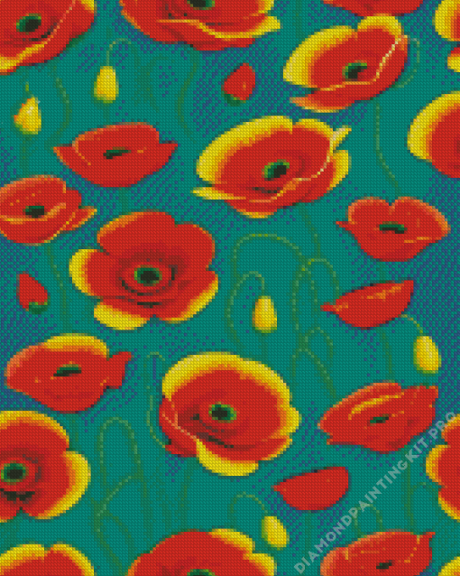 Red Poppies Diamond Painting