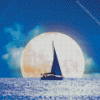 Sailboat During Moonlight Diamond Painting