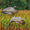 Sandhill Crane Flying Birds Diamond Painting