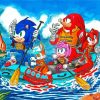 Sonic Characters Rafting Diamond Painting