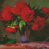 Still Life Red Peonies Vase Diamond Painting