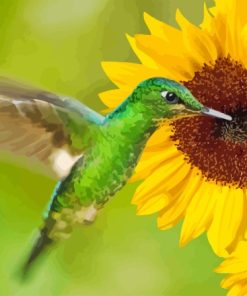 Sunflowers with Green Hummingbird Diamond Painting