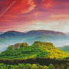 Sunset At Belogradchik Landscape Diamond Painting