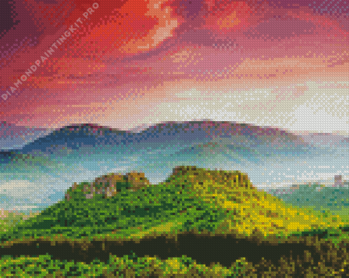 Sunset At Belogradchik Landscape Diamond Painting