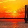 Sunset Over Choshi Bridge Diamond Painting