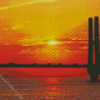 Sunset Over Choshi Bridge Diamond Painting