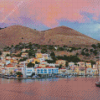 Sunset Over Symi Island Diamond Painting