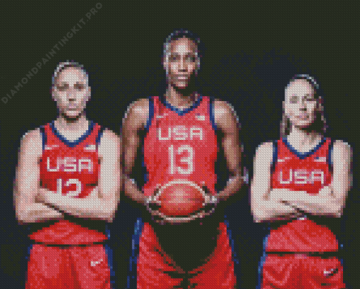 Team USA Women Basketballers Diamond Painting